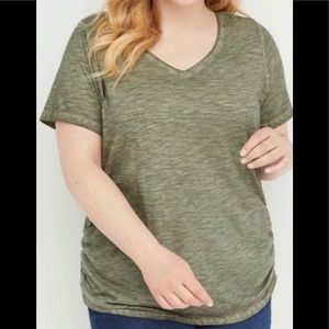 ISO Lane Bryant Ruched Tee green